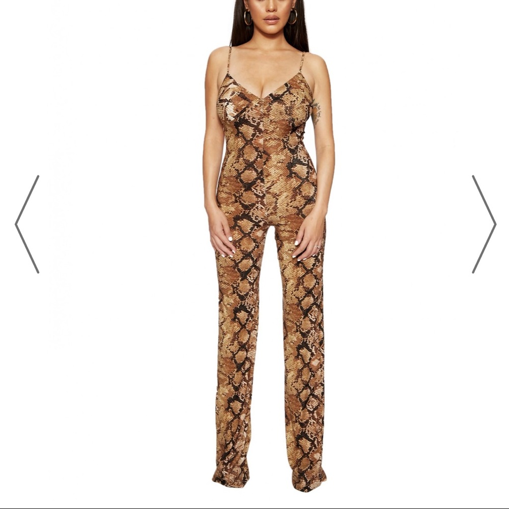 Snake skin print jumpsuit